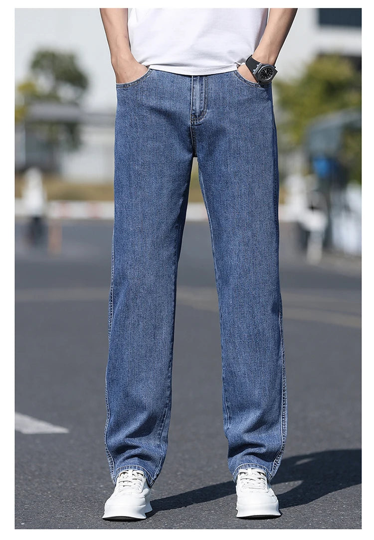 Men's Jeans American High Street Micro-flared Jeans Summer Slim Fashion Brand Pants Retro Washed Straight Pants 2025