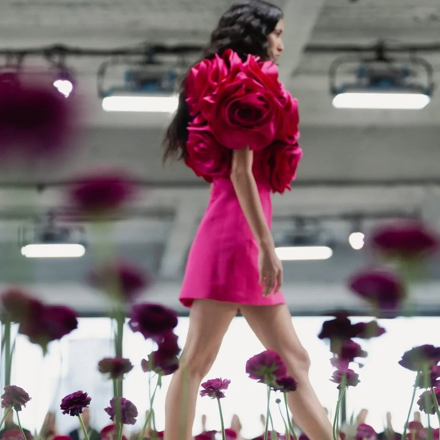 Beautiful Fuchsia Mini Party Dresses With Handmade Flower Details Short Women Dresses To Engagement Party