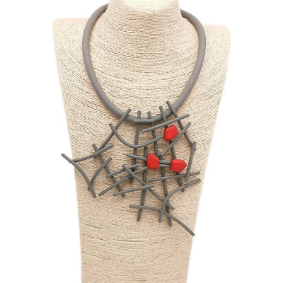 Fashion Designer Luxury Necklaces Women Handmade Gothic Pendant Necklace Rubber jewelry Wooden Accessories Statement Jewelry
