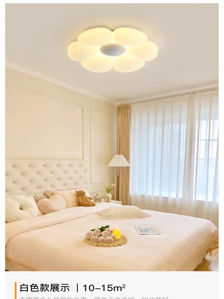 2023 New Living Room Light Romantic Warm Net Popular Cream Wind Flower Master Bedroom Lamp