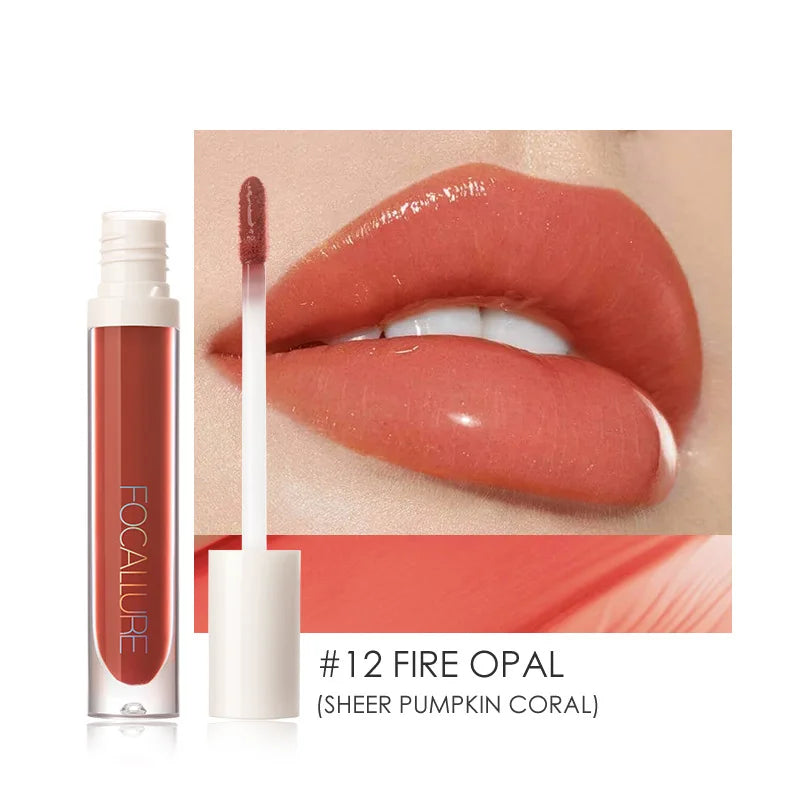 FOCALLURE PLUMPMAX Nourise Lip Glow Dewy Glossy Lip Care High Shine Not Sticky Refreshing Shimmer Lip Gloss Lips Makeup