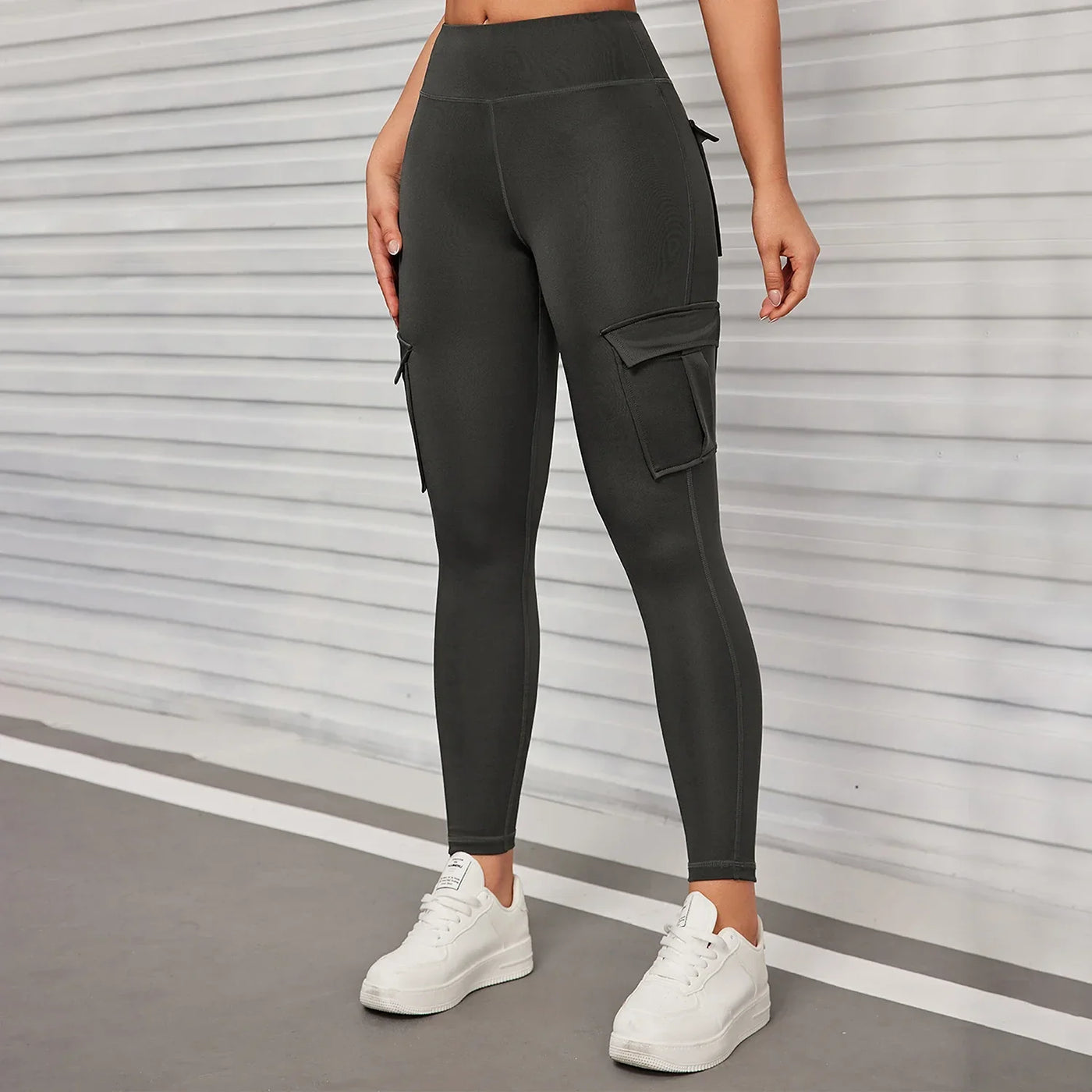 Pockets High Waist  Hip Lifting Women Leggings Casual Outdoors Running Pants Fitness Sports Activewear Pants