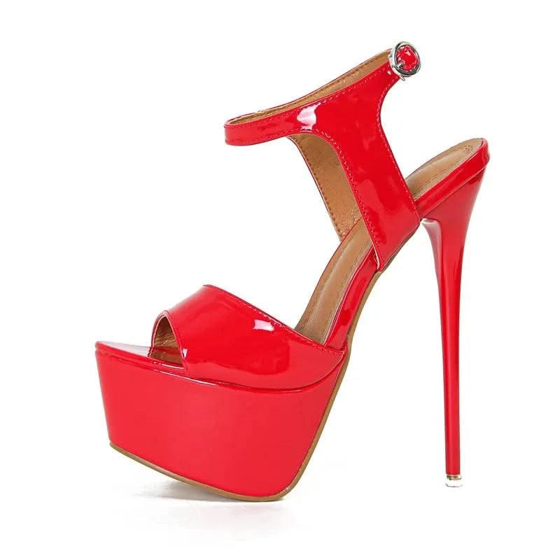 Liyke Size 34-46 Sexy 16CM Fetish Sandal Women Summer Fashion Open Toe Buckle Strap Platform High Heels Stripper Pole Dance Shoe