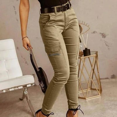 Fashion New Slim Fit Pencil Pants Women Streetwear Solid Casual Trousers Women Joggers Pockets Cargo Pants Female Pantalon 26211