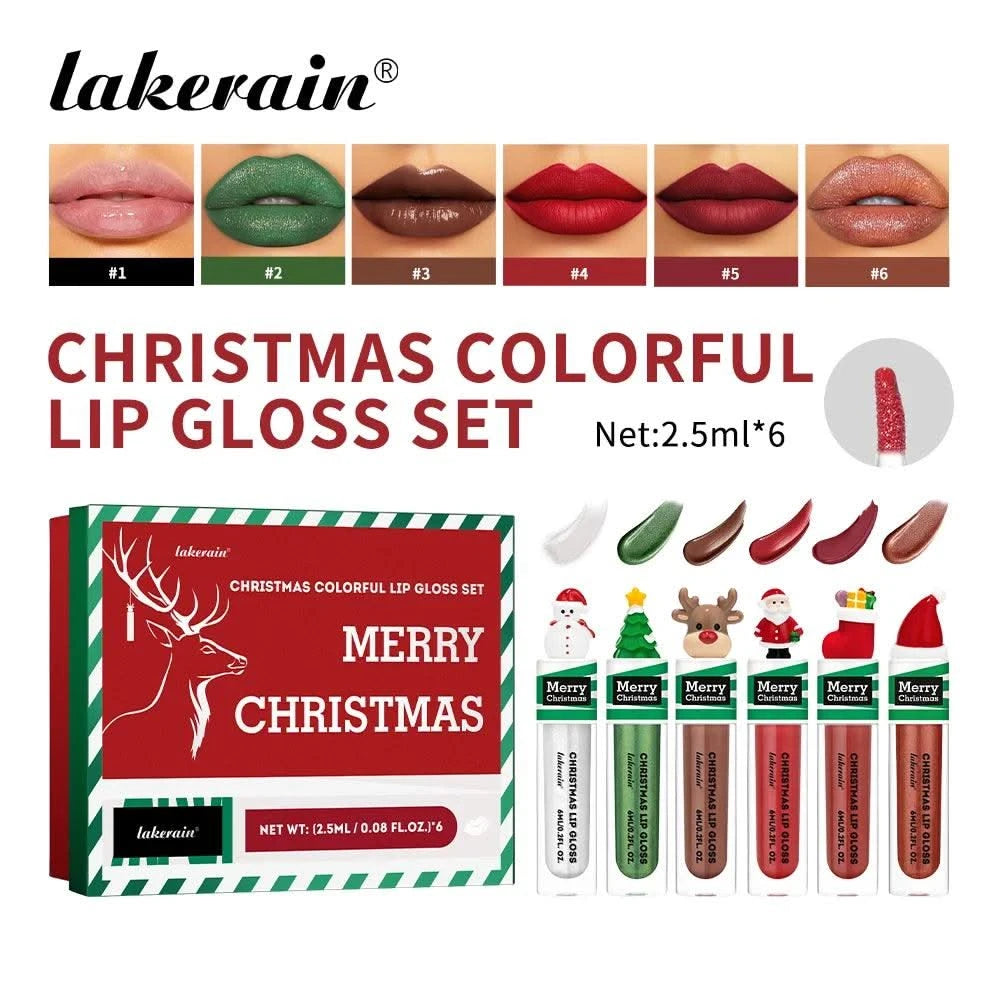 Christmas Colorful  Long-Lasting Water Resistant Lipsticks Lip Gloss Set Woman Makeups