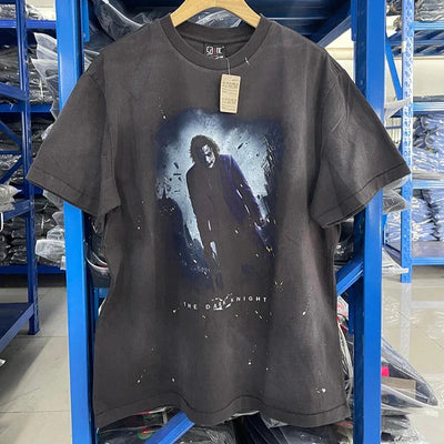 Saint 2025 New Short Sleeve Men Women T-shirts Retro Oversize White Black O-Neck Cotton Print