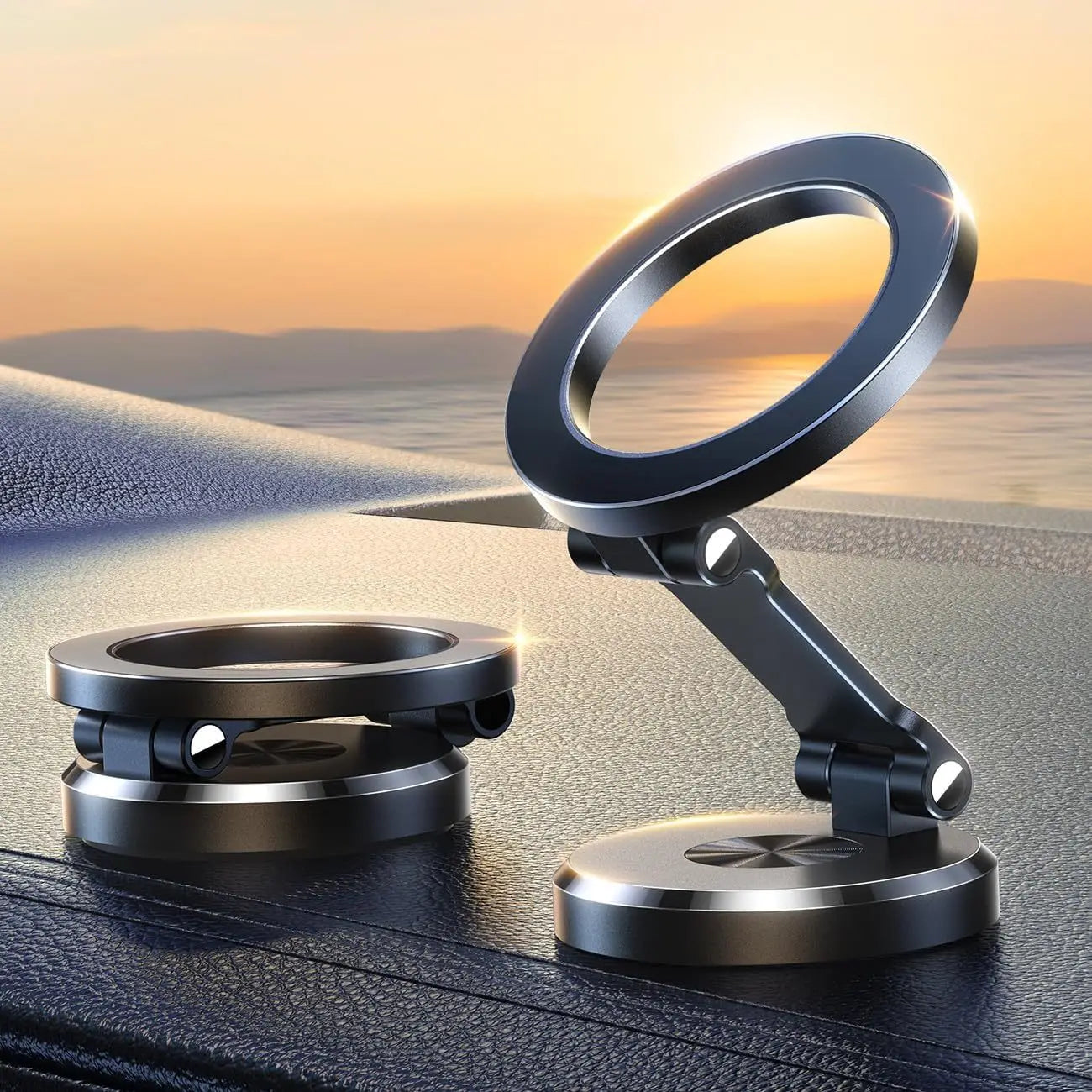 Fits MagSafe Car Mount, [All-Metal] Magnetic Phone Holder for Car with Strong Magnets, 360° Adjustable iPhone Car Mount