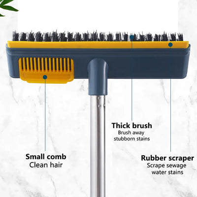 2 in 1 Household Cleaning Brush Floor Scrub Bathroom Cleaning Tools Swith Adjustable Long Handle Brush for Cleaning Tile Tools