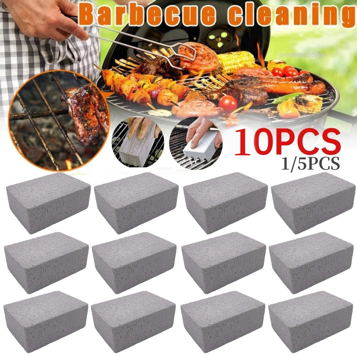 1-20PCS BBQ Grill Cleaning Brush Brick Block Barbecue Cleaning Stone Pumice Brick for Barbecue Rack Outdoor Kitchen BBQ Tools