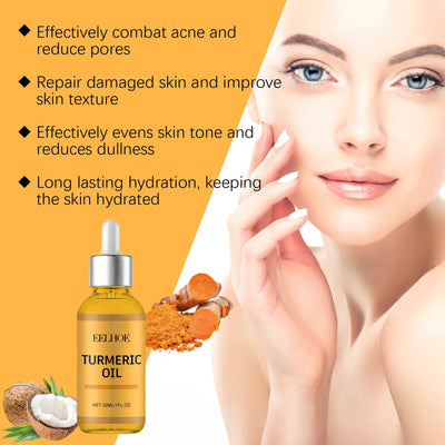 Turmeric Facial Essence Pigmentation Remover Even Skin Soften Skin Hydrated Skin Shrink Pores Moisturizing Soothing Face Serum