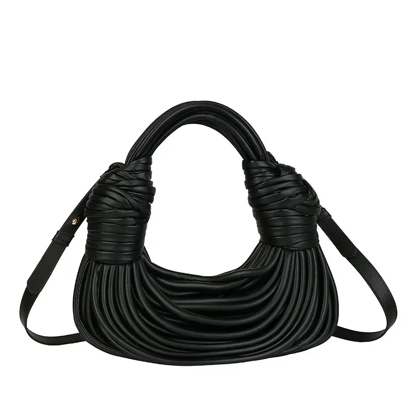 Handbags for Women Gold Luxury Designer Handwoven Noodle Bags Rope Knotted Pulled Silver Evening Clutch Chic Holder Container