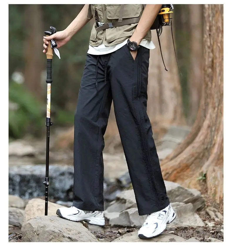 Men's Trousers 2025 Summe Fashion Thin Style Business Casual Pants Outdoor Stretch Breathable Straight Leg Loos Baggy Versatile