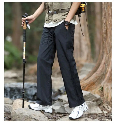 Men's Trousers 2025 Summe Fashion Thin Style Business Casual Pants Outdoor Stretch Breathable Straight Leg Loos Baggy Versatile