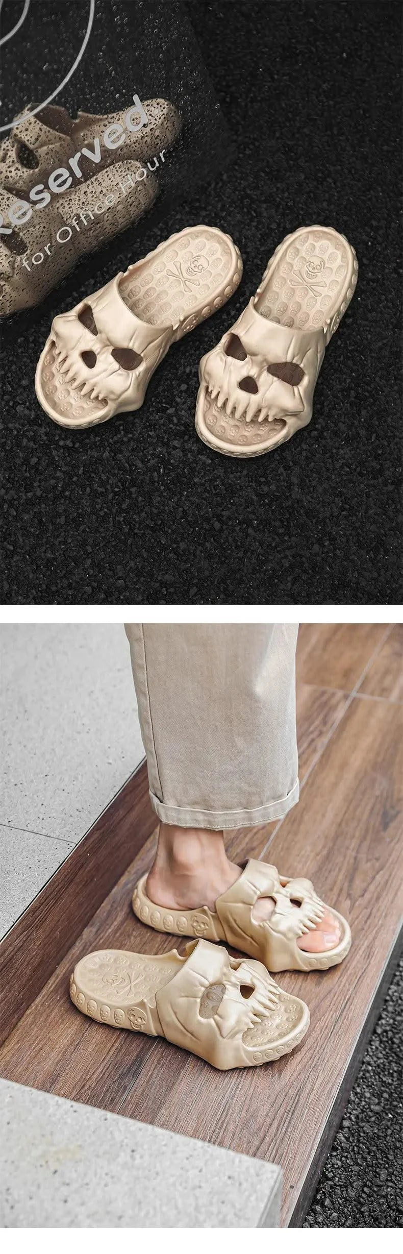 Platform Skull Slippers Demon Home Cloud Summer Beach Sandal Slides Y2k Flip Flops Men Male Soft House Shoes Flat Clapper Women