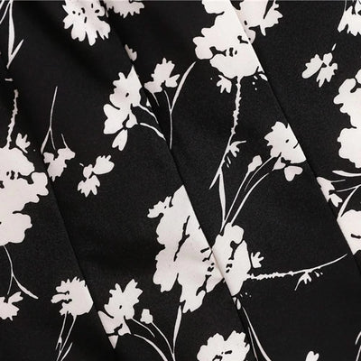 Women Mini Dresses Summer Fashion Female Vestidos Print Floral Chiffon Dresses Shirring Pleated Short Puffy Sleeve Casual Dress