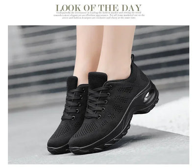 Woman Sneakers Fashion Casual Shoes Summer Air Cushion Mesh Female Shoes Comfortable Breathable Heightening Sneakers for Women