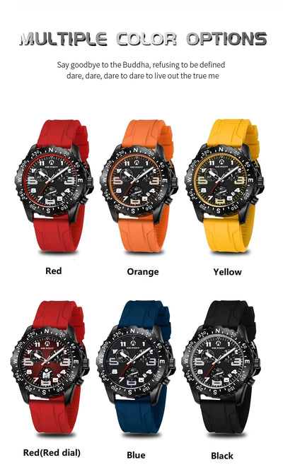 Men’s Watches Top Brand Big Sport Watch Luxury Men Quartz Wrist Watches Chronograph Male Clock Endurance Watch Wristwatches
