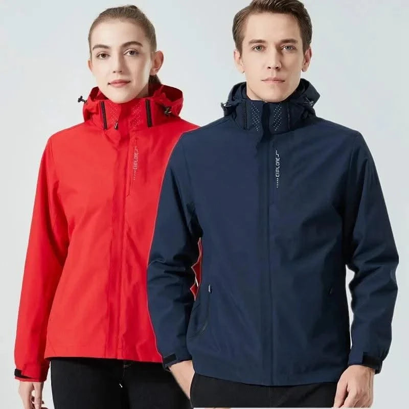 Waterproof Windbreaker Jackets For Women Men Camping Climbing Outdoor Hiking Coats Spring Autumn Unisex Outerwear
