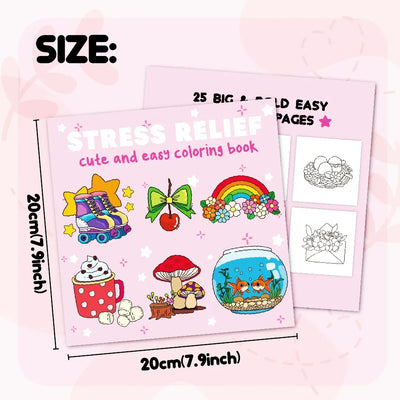Teenage Adult Coloring Book, Cute and Simple Large-sized Coloring Book