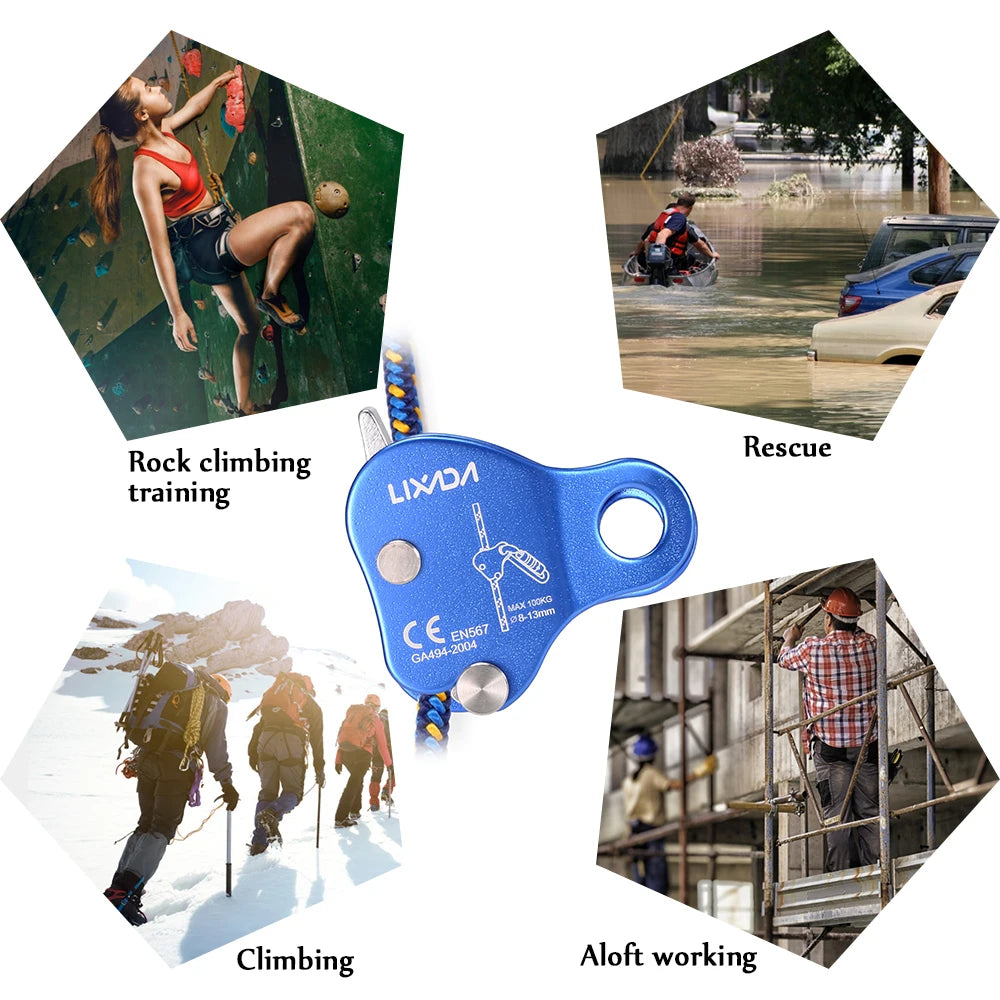 Climbing Ascender Arborist Climbing Rope Protection Belay Device Grip Outdoor Climbing Rigging 8-13MM Rope Mountain Climbing