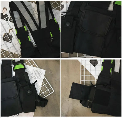 Multi-pocket Vest Bag for Men, Reflective Chest Bags, outdoor sport backpack сумка мужская bolso hombre bag for men mochilas 가방