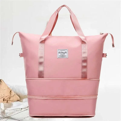 Travel Bag Women Shoulder Bag Quality Casual Handbag Double Zipper Expansion