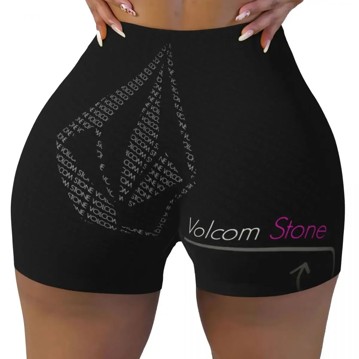 Custom Volcoms Symbol Running Volleyball Gym Shorts for Women Athletic Workout Yoga Shorts