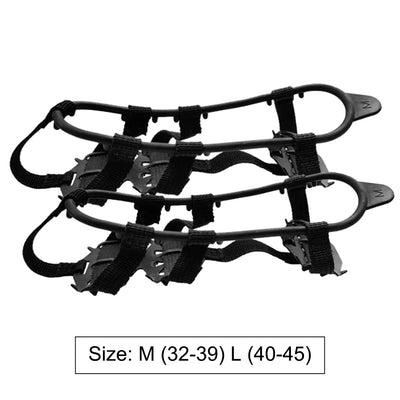 24 Teeth Mountaineering Cleats Anti-Slip Bundled Crampons Unisex Climbing Shoe Spikes Walking Hiking Accessories