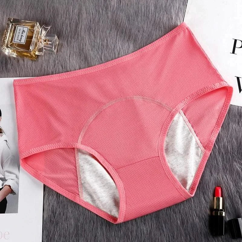 Women Physiological Panties Period Menstrual Underwear Leak Proof with Breathable Hole Lingerie Plus Size L-6XL