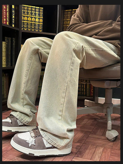 Autumn New Men's Jeans Baggy Straight Wide Leg Male Fashion Vintage Denim Pants Men Youth Popular Brand Streetwear Jean Trousers