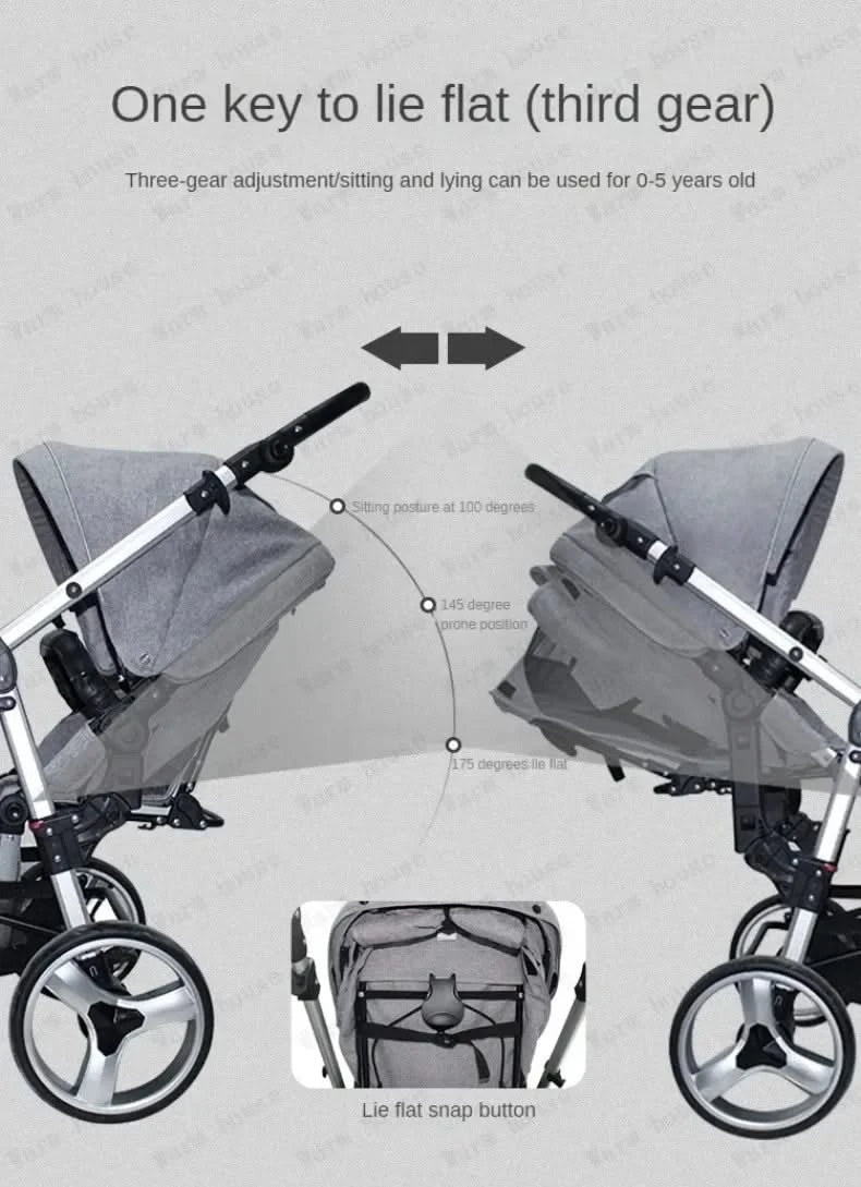 Twin Baby Stroller  Foldable, Two-way  Multifunctional Twin Baby Stroller,High View Baby Stroller Adjustable Armrests
