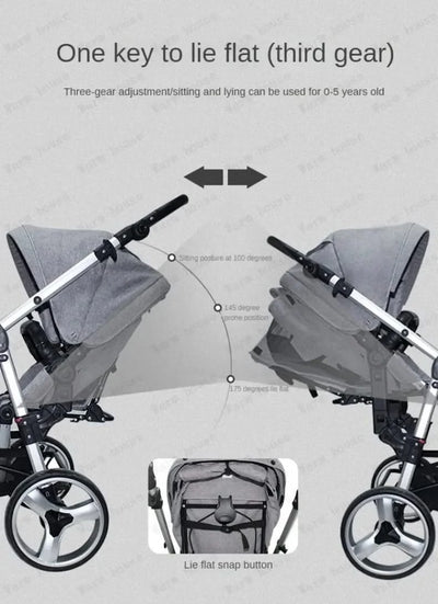 Twin Baby Stroller  Foldable, Two-way  Multifunctional Twin Baby Stroller,High View Baby Stroller Adjustable Armrests