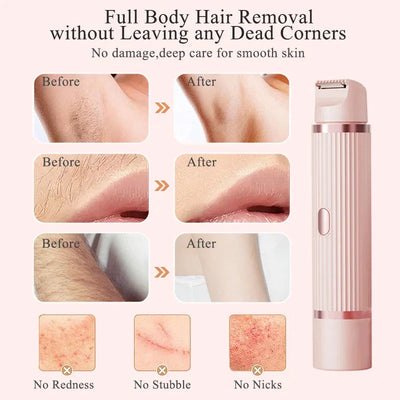 Women Epilator Dual Head Facial Electric Razor Body Shaver for Shaving Bikini Trimmer Area Leg Waterproof Female Hair Removal