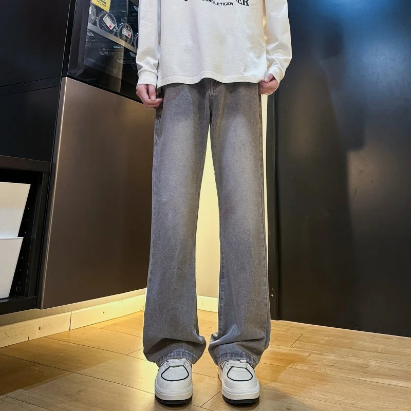 Autumn New Men's Jeans Baggy Straight Wide Leg Male Fashion Vintage Denim Pants Men Youth Popular Brand Streetwear Jean Trousers