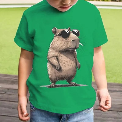 Cartoon 3D Capybara Print Kids Clothes Boys Tshirt Short Sleeve Children Summer Clothes Casual Harajuku Girl Clothes O-Neck Tops