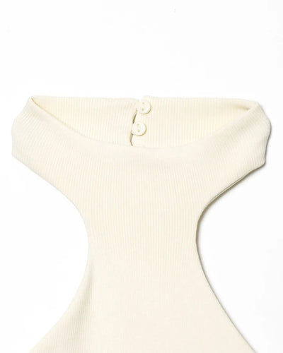 Women's Dress New Summer 2025 White Halterneck Panelled Dress Sexy off-the-shoulder design Elegant temperament Personality