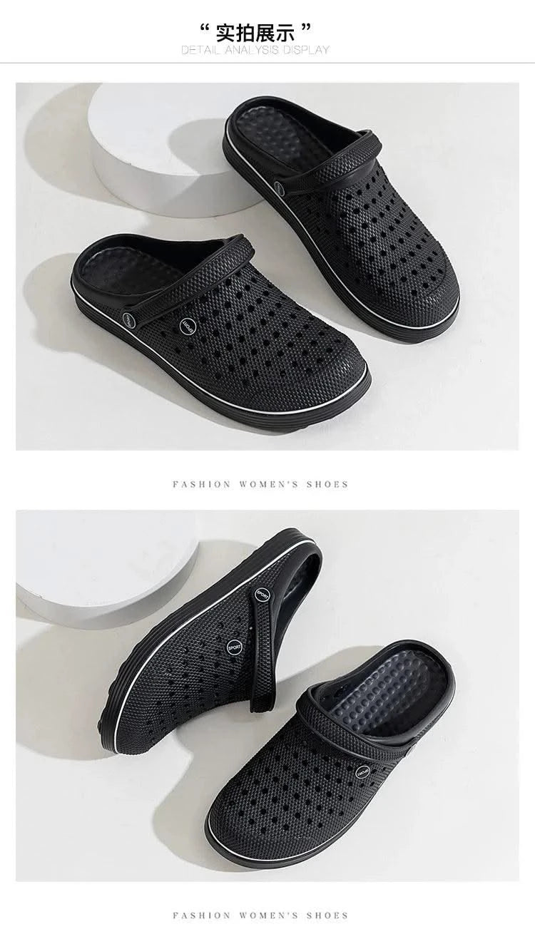 Men's Flat-Soled Clogs Are Breathable, Comfortable, Non-Slip, Wear-Resistant, Casual and Versatile, Daily Home Outing Work Shoes