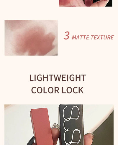 TX010Thin Tube Matte Lipstick, Waterproof and Sweatproof, Does Not Fade Or Remove Makeup, Can Be Used on Both Lips and Cheeks
