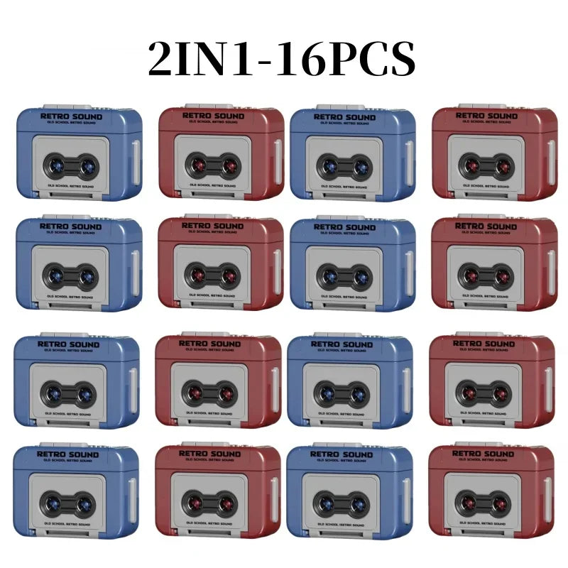 Retro Recorder Mini Portable Fun Music Box With Sound Decompression Ornament Keychain Schoolbag Small Pendant Friends Gifts