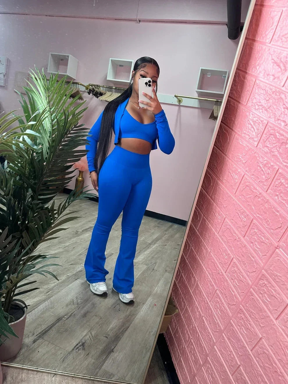 2024 Autumn Solid Women Tracksuits Slim 3 Piece Sets Tank Crop Tops + Zipper Long Sleeve Jackets + High Waist Flare Pants Suits