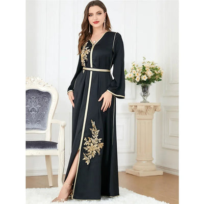 Moroccan Abayas Muslim Women Maxi Dresses Turkey Eid Djellaba Party Gown Islamic Kaftan Dubai Evening Jalabiya Ramadan Clothing