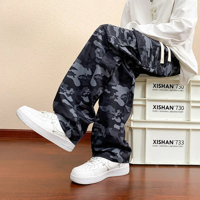 Military Cargo Pants Men Multiple Pockets Camouflage Parachute Pants Y2k Baggy Pants Outdoor Hiking Workout Streetwear Trousers