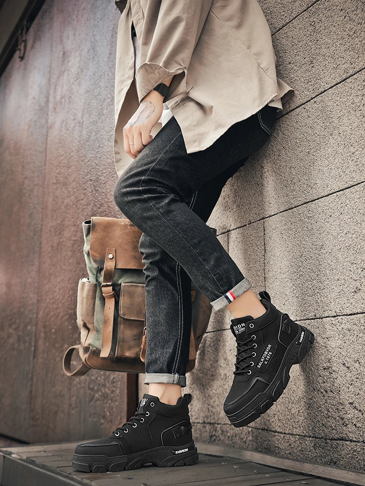 Men's Boots Are Durable, Anti-slip, Fashionable and Trendy New Low-top PU Leather High-quality Outdoor Mountaineering Work Boots