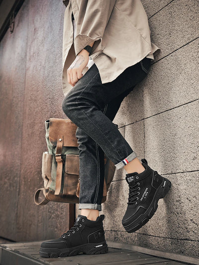 Men's Boots Are Durable, Anti-slip, Fashionable and Trendy New Low-top PU Leather High-quality Outdoor Mountaineering Work Boots