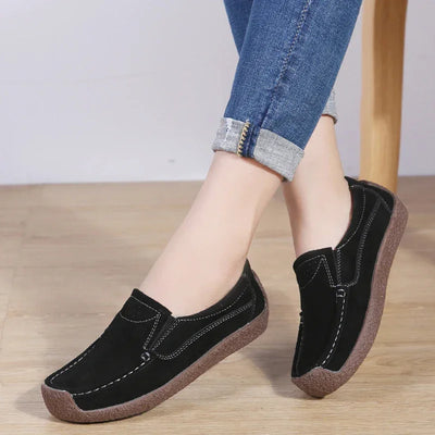 Women Slip on Loafers Shoes for Ballet Flats Ladies Spring Microfiber Retro Flats Shoes Female Spring Moccasins Casual Sneakers
