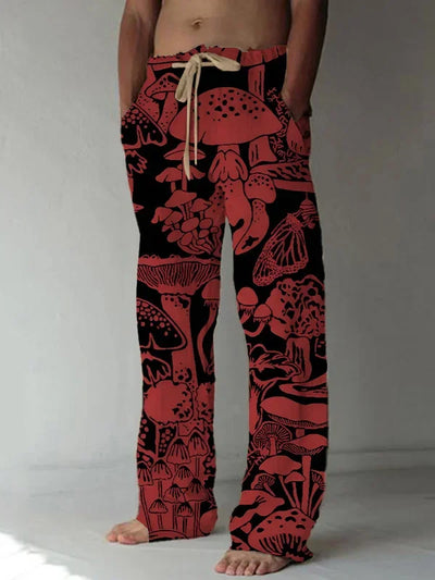 Full Length Wide Leg Pants Printed Colorful Mushroom Hipster Harajuku Summer Trousers Streetwear Sweatants Men Women Clothing