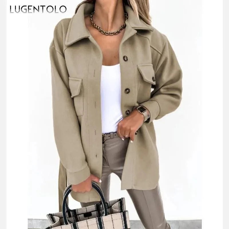 Women Fashion Jacket Thickened Windproof Thermal Coats Versatile Daily Wear