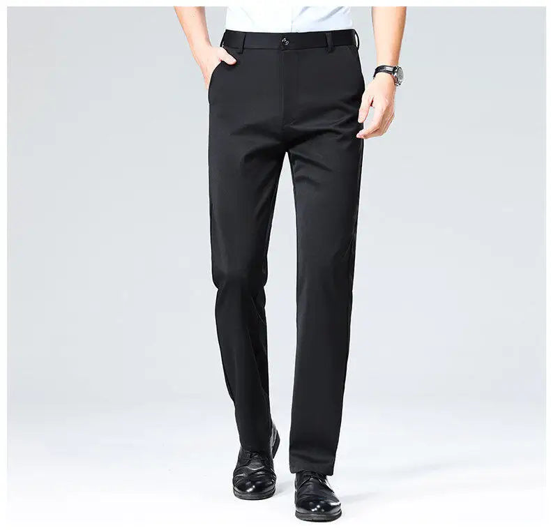 Plus Size Big and Tall Mens Trousers Business Casual Loose Straight Leg Pants Comfort Fit Office Work Commuting No Tight Classic