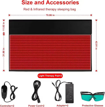 2025 New Red Light Therapy Pads LED 660&850nm Near Infrared Light Therapy Pads Large Pads for Whole Body Treatment