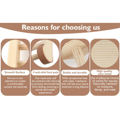 1 Piece Sauna Backrest, Wooden Sauna Backrest, As Shown Suitable For Sauna Recovery, Health And Relaxation